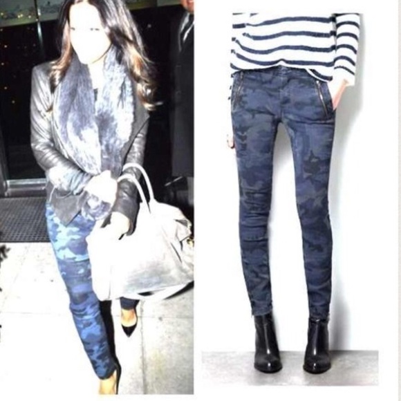 camouflage blue jeans